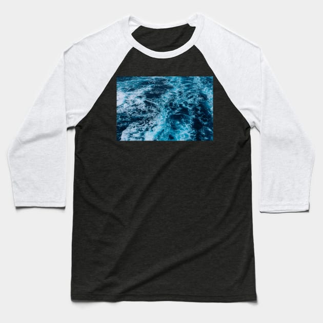 Ocean Waves Baseball T-Shirt by Kelly Louise Art